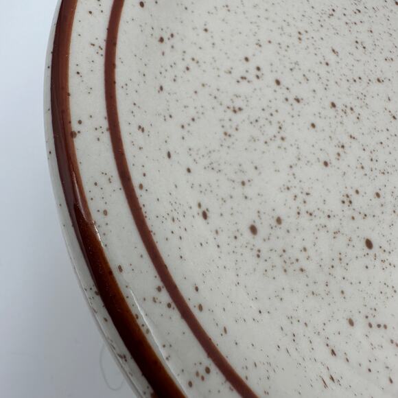 Vintage Pottery Bread & Butter Plates Brown Speckled Set of 6 - Picture 2 of 7